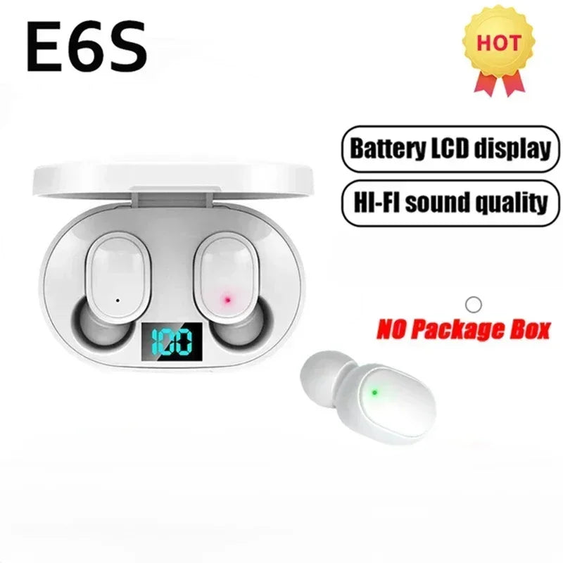 E6S Wireless Bluetooth Headset TWS Bluetooth Headset Wireless Headset Noise-Canceling Headset with Microphone Peaceful Pleasures Health and Wellness Beige Other