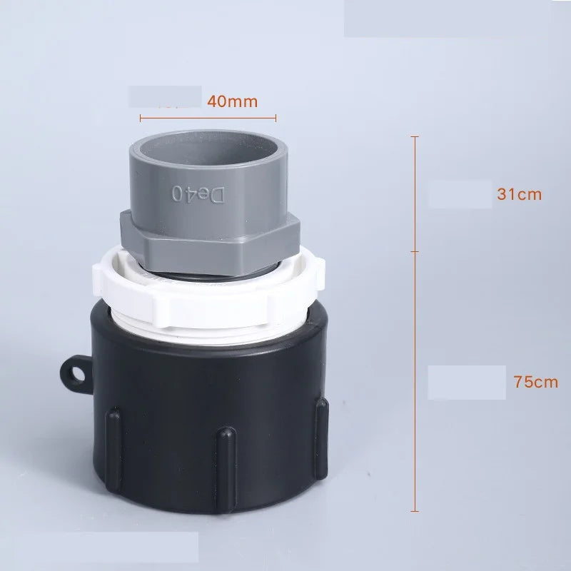 PVC Ball Valve Conversion Joint – IBC Ton Drum Hose Fitting
