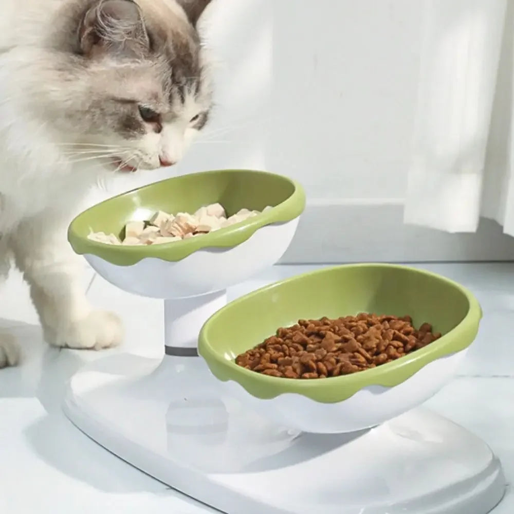 Elevated Double Pet Bowl | Adjustable Cat & Dog Feeding Station Elevated Pet Feeder Peaceful Pleasures Health and Wellness