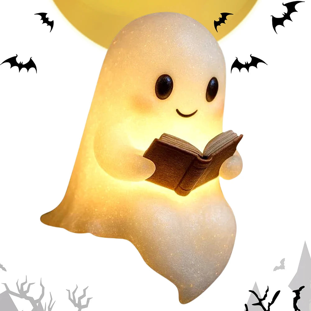 Cute Ghost Reading Lamp LED Night Light Halloween Decor Night Lights Peaceful Pleasures Health and Wellness
