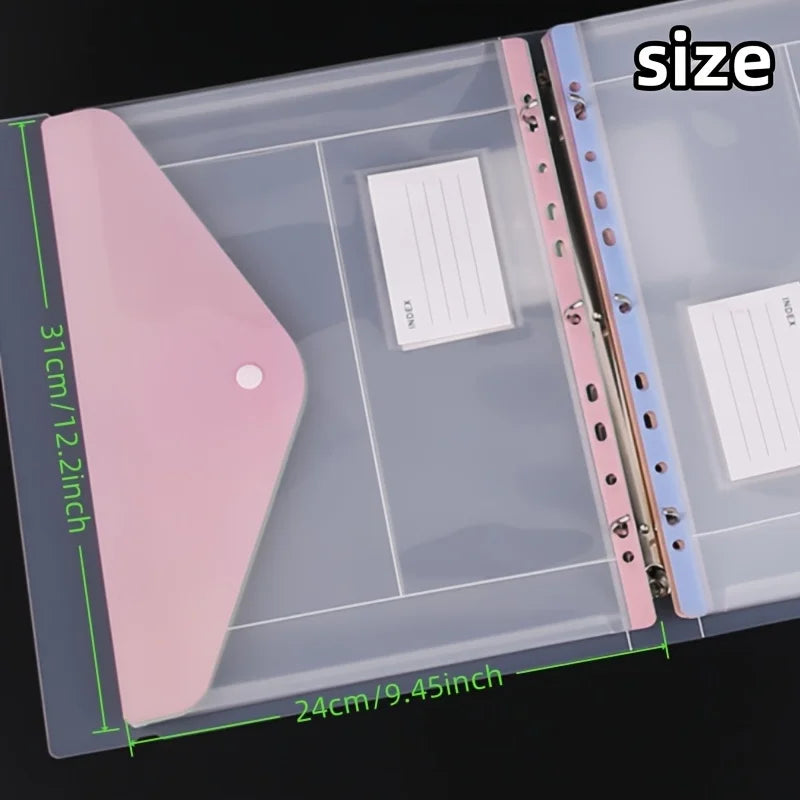 6-Pack Expandable Binder Pockets 11-Hole Side-Opening Folders