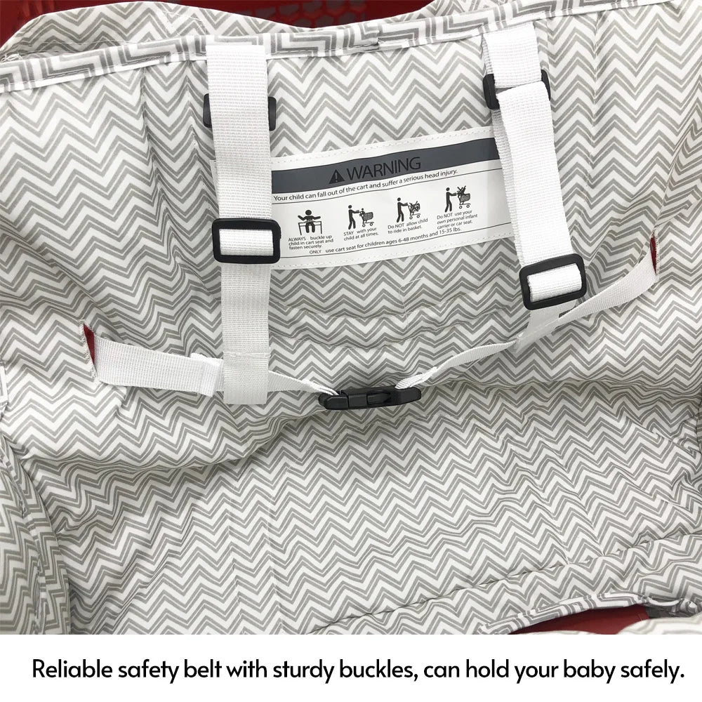 2-in-1 Baby Shopping Cart Cover & Highchair Cushion + Phone Holder