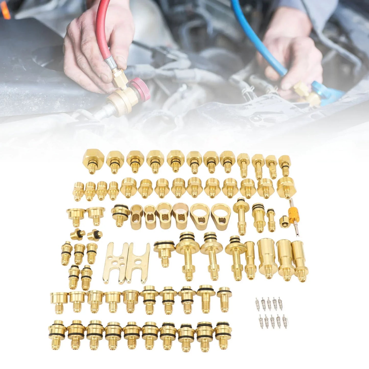 Car Air Conditioning Leak Test Brass Ac Detection Tools Connector