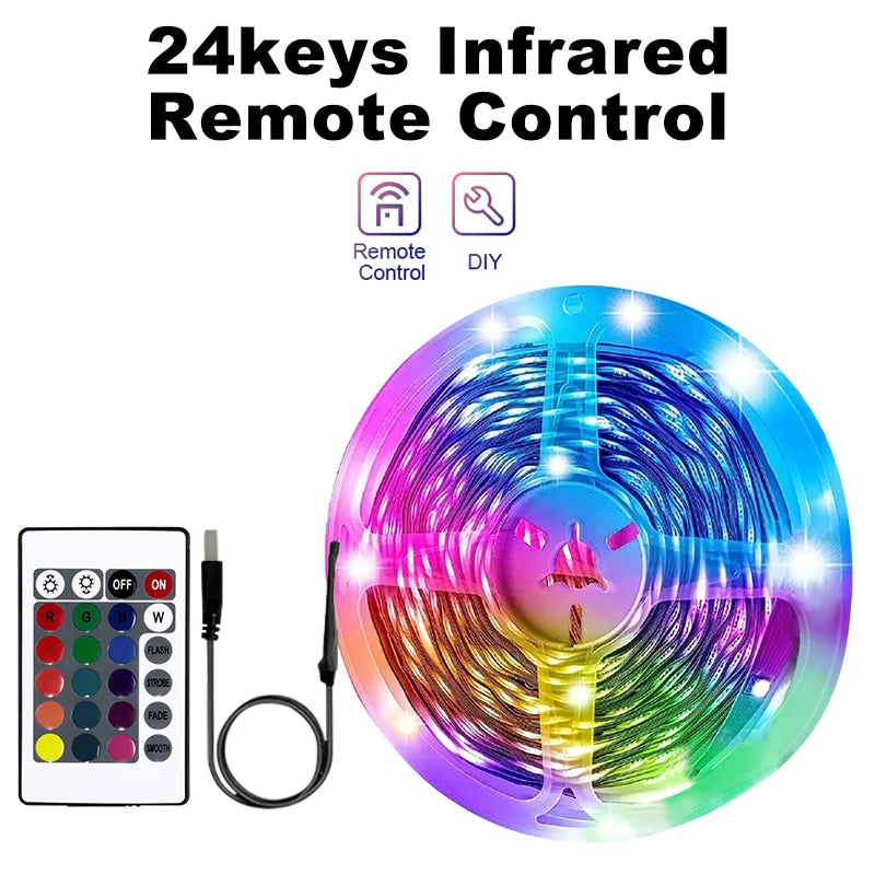 20M RGB LED Strip Lights | Music Sync, Bluetooth & USB