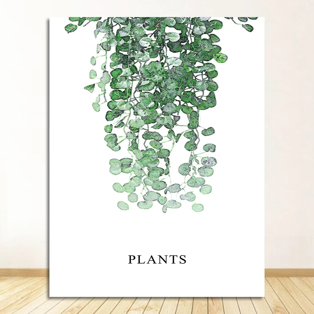 Nordic Tropical Palm Leaf Monstera Canvas Wall Art Print