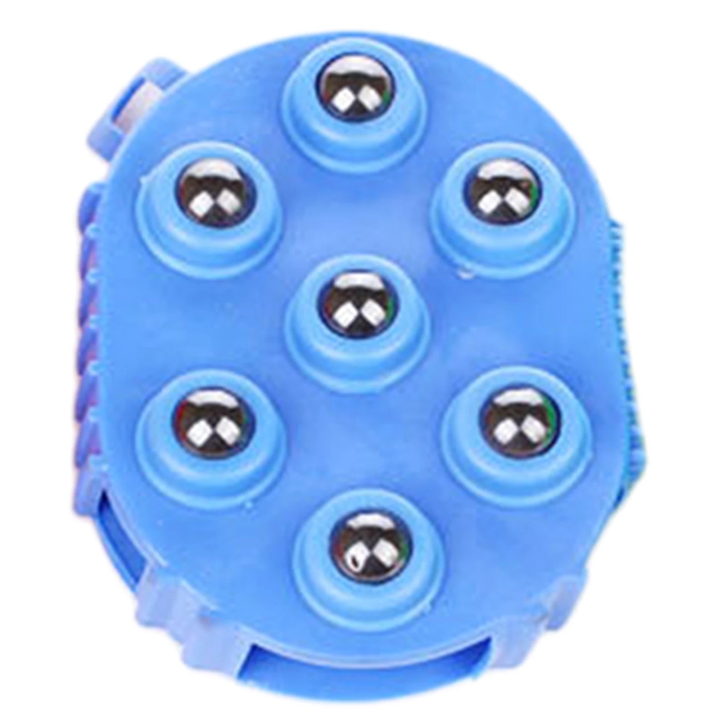 Silicone 7 Balls Body Massager Glove 360° Rotating Hand Held Massager Tools Muscle Pain Relief Relax Massager For Neck Leg Back Peaceful Pleasures Health and Wellness Blue