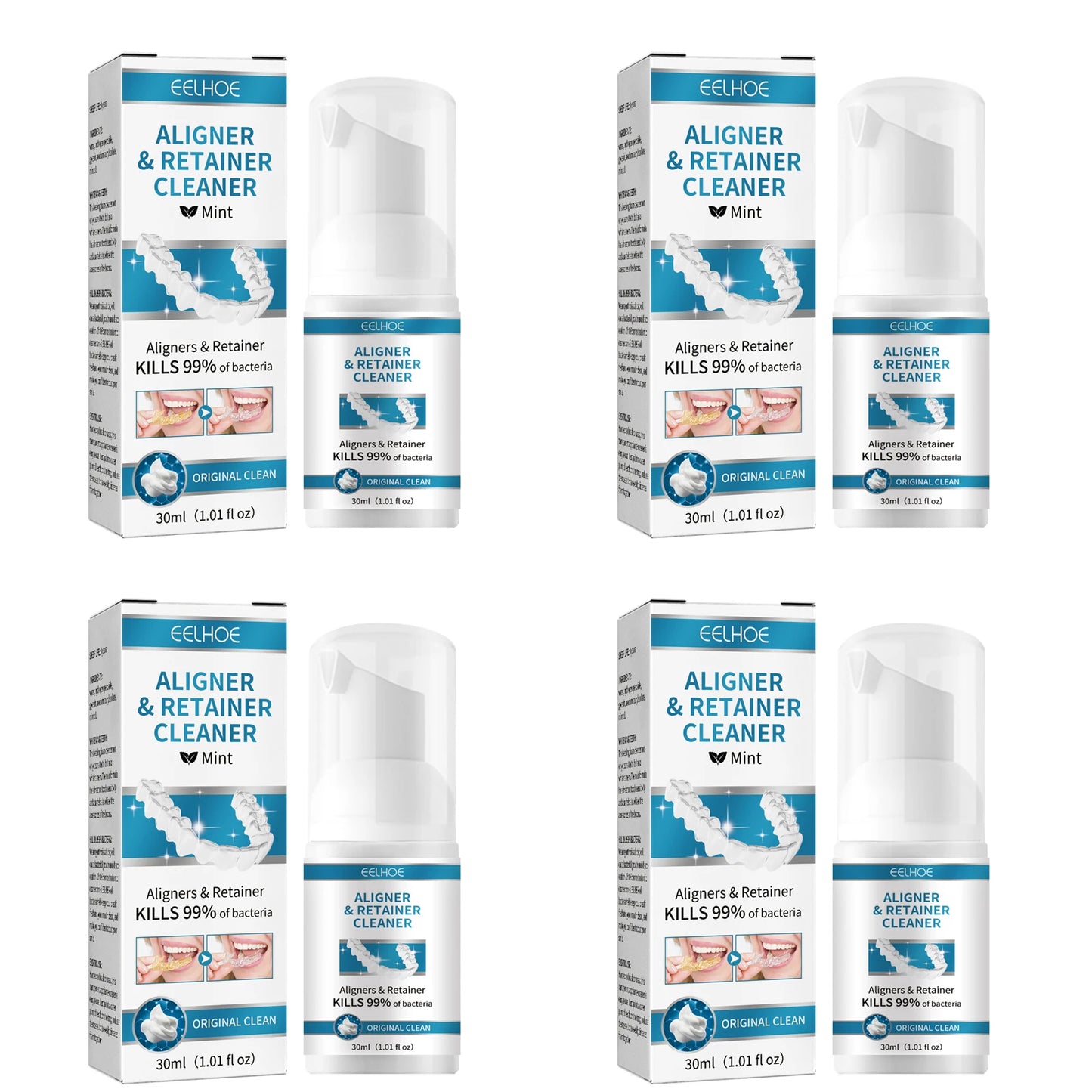 Denture Cleaner Effectively Remove Stains Eliminate Odors Reduce Bacterial Growth Fresh Mint Oral Care Whitening Denture Cleaner Peaceful Pleasures Health and Wellness 4 x 30ml Boxed