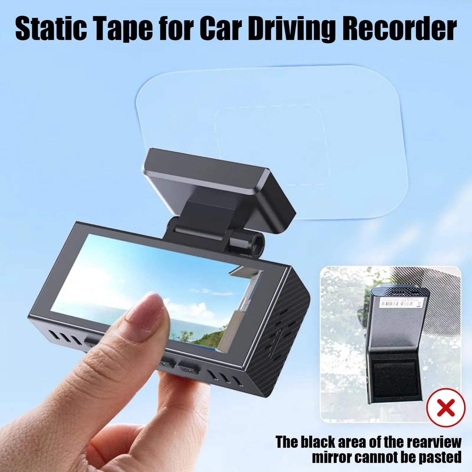 6pcs Electrostatic Films For Dashboard Cameras Windshield Mount Dashcams Stability Transparent Antifall Clear Adhesive Sticker Peaceful Pleasures Health and Wellness