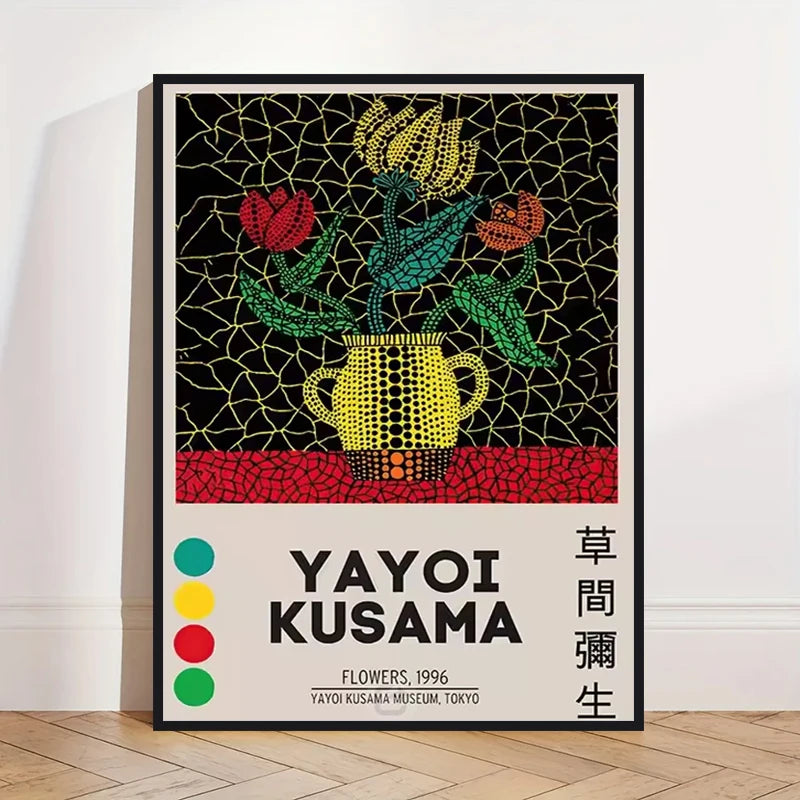Yayoi Kusama Abstract Pumpkin Canvas Wall Art Print | Unframed