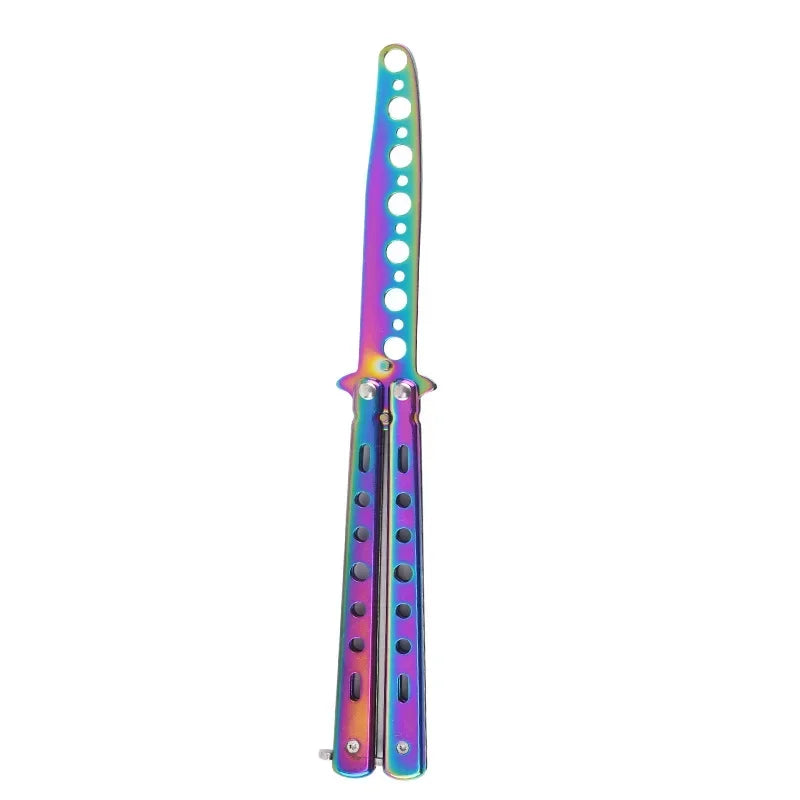 Foldable Comb Stainless Steel Practice Training Butterfly Knife Comb Beard Moustache Brushe Salon Hairdressing Styling Tool Peaceful Pleasures Health and Wellness 4