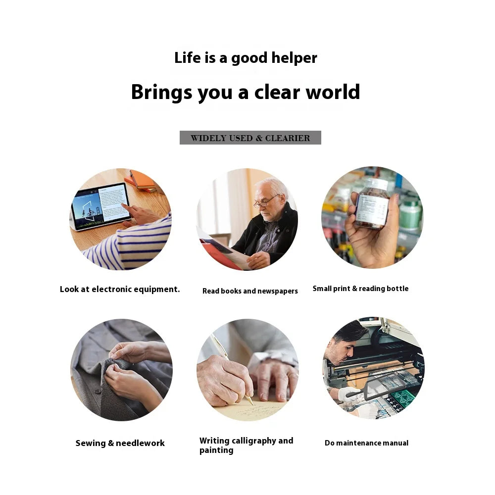 Ultra Clear Handheld Magnifying Glass, Ultra Clear Large Screen, Amplifier for Reading Books and Newspapers for The Elderly Peaceful Pleasures Health and Wellness