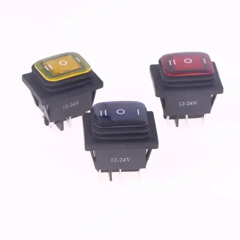 KCD4 Rocker Switch ON-OFF-ON 6-Pin 16A 250VAC Illuminated 30x22mm