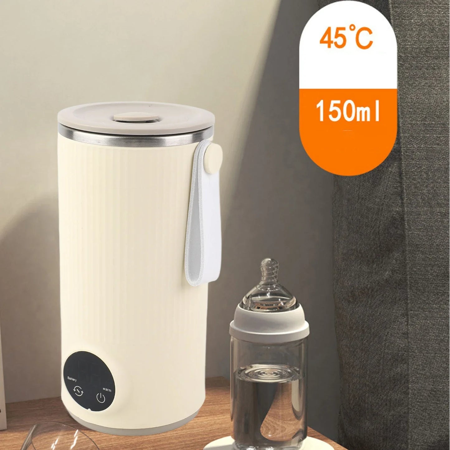 Portable Rechargeable Milk Warmer & Shaker | USB, 400ml
