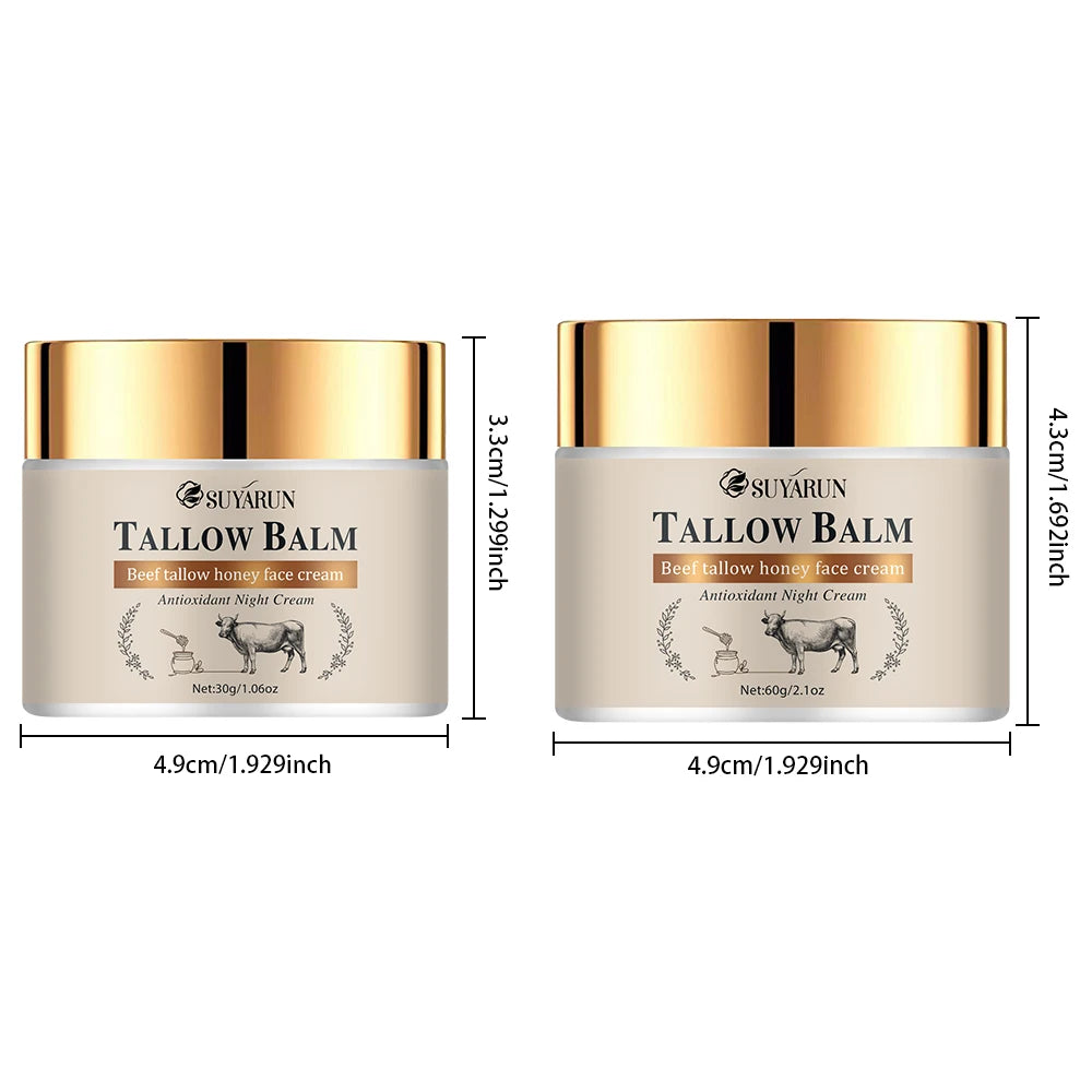 SUYARUN Organic Tallow Face Cream with Honey & Olive Oil - Moisturizing Anti-Aging Skincare for Dry Sensitive Skin. Peaceful Pleasures Health and Wellness