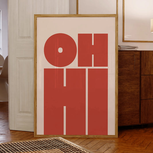 "Oh Hi" Minimalist Greeting Canvas Wall Art Print | Home Decor Canvas Wall Art Peaceful Pleasures Health and Wellness