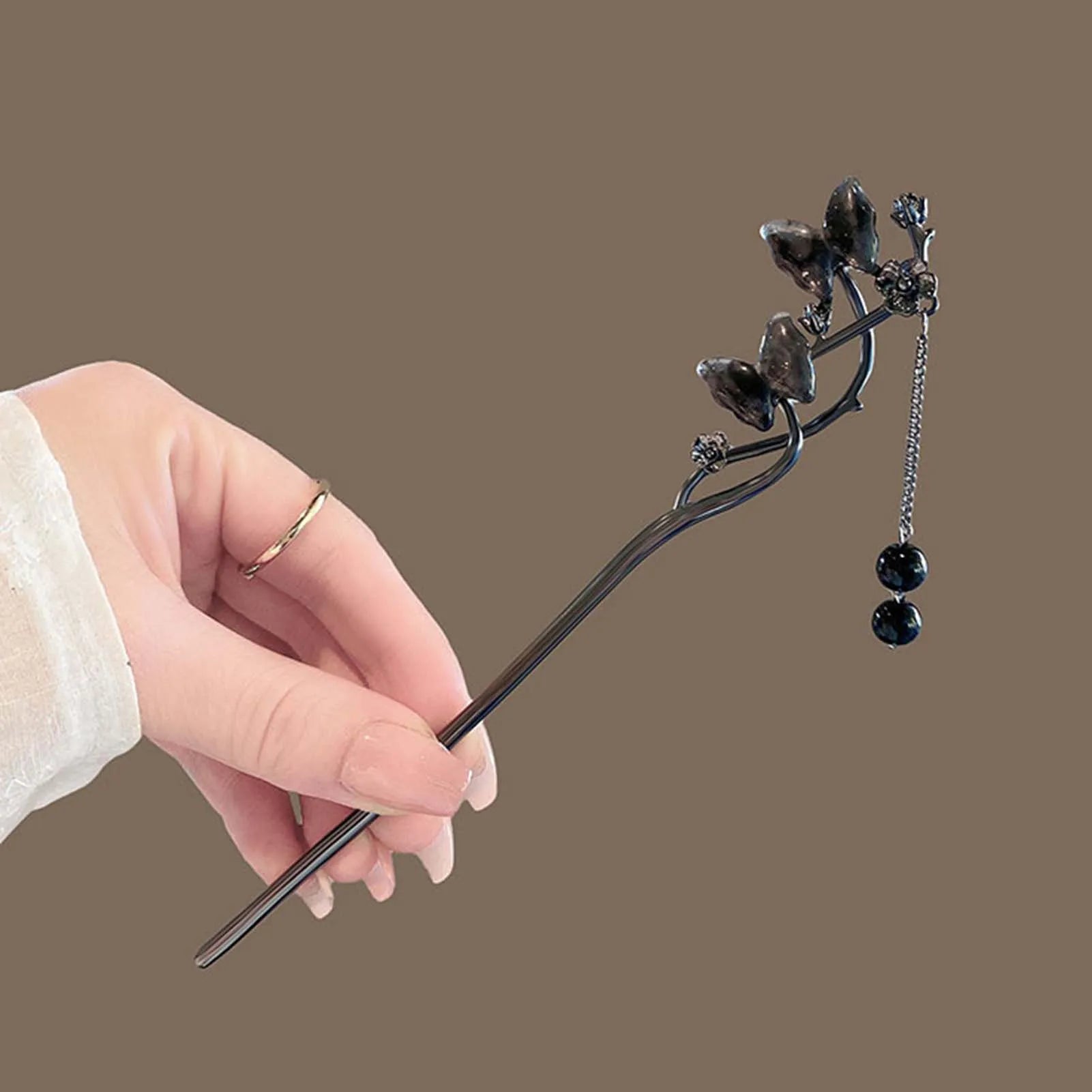 Women Elegant Hair Chignon with Tassel Fine Workmanship Long Straight Hair Stick for Hair DIY Accessory Hair Styling Peaceful Pleasures Health and Wellness