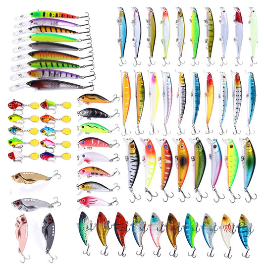 2026 New 3/5/8Pcs Luya Fishing Lure Set, Random Bionic Minnow/VIB Artificial Bait with Double Hooks, Outdoor Angling Tackle Peaceful Pleasures Health and Wellness