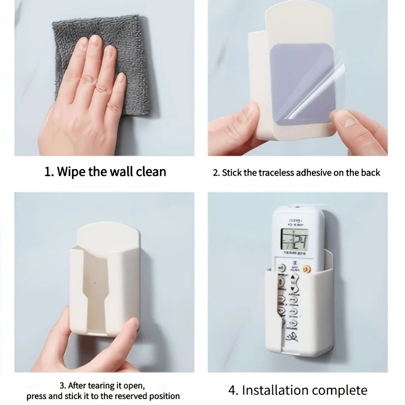 Durable Plastic Wall-mounted Remote Control Holder Space-saving