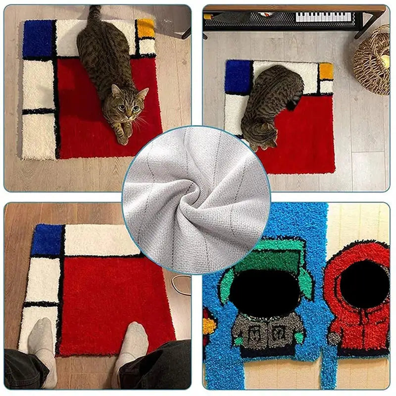 DIY Tufting Starter Fabric Punch Needle Embroidery Backing Cloth for Beginners Handmade Rug Carpet Weaving Base Material Peaceful Pleasures Health and Wellness