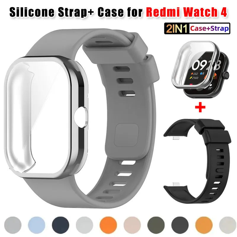 Redmi Watch 4 Silicone Strap + TPU Case Set | Shockproof Cover Peaceful Pleasures Health and Wellness