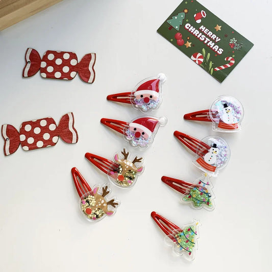 2-Pack Christmas Hairpins – Festive Tree, Santa & Deer Design Peaceful Pleasures Health and Wellness