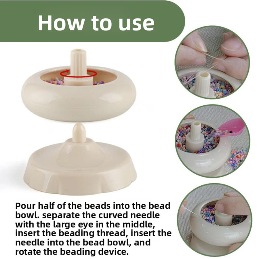 DIY Bead Spinner – Effortless Rotating Clay Bead Bowl for Making Bracelets, Waist Beads & Jewelry