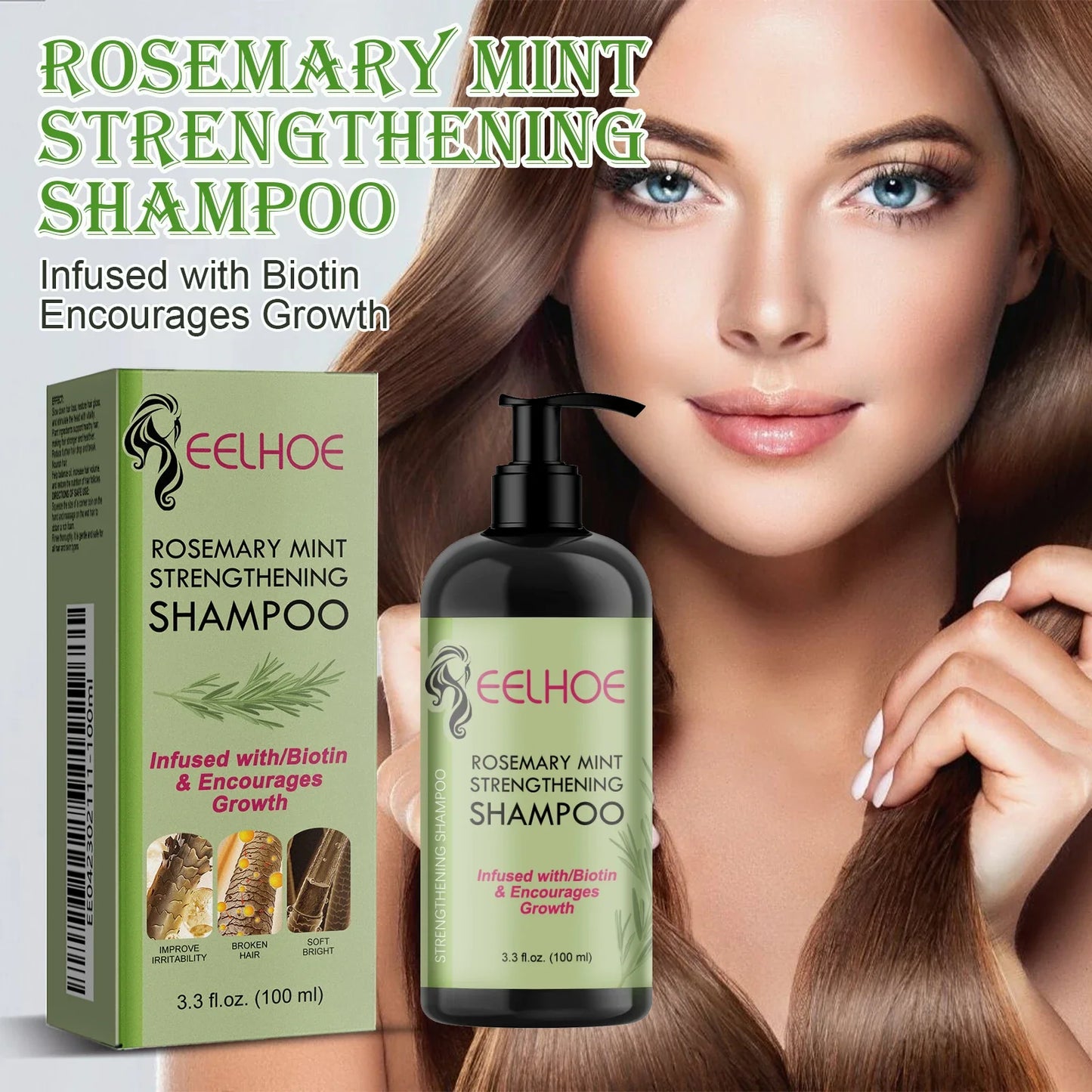 EELHOE Rosemary Shampoo – Repair Dry, Frizzy & Damaged Hair
