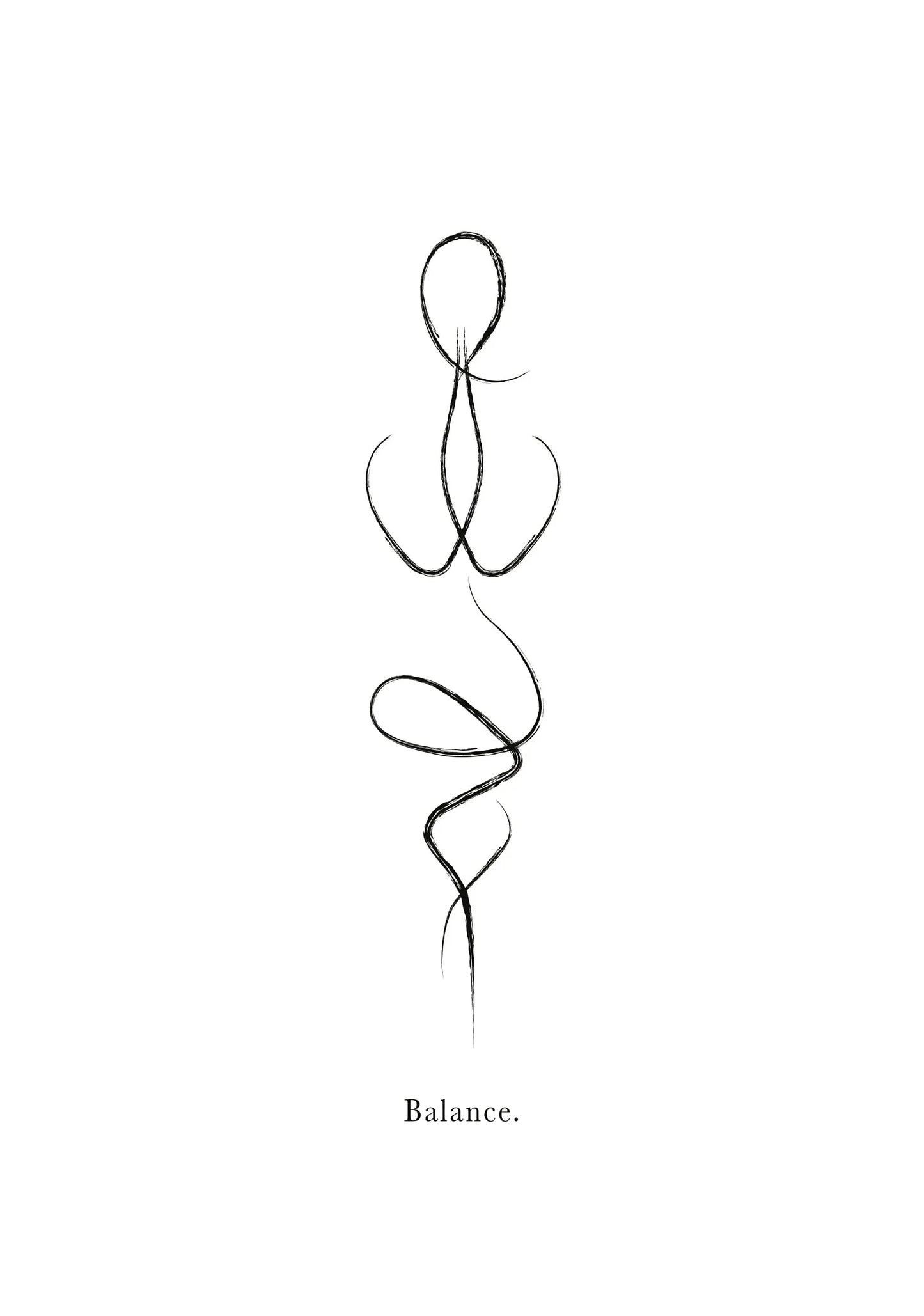 Yoga Pose Line Art Meditation Poster Yoga Symbol Breathe Canvas Printing Minimalist Modern Wall Art Picture Yoga Room Decor Peaceful Pleasures Health and Wellness DM112-6 40x60cm Unframed