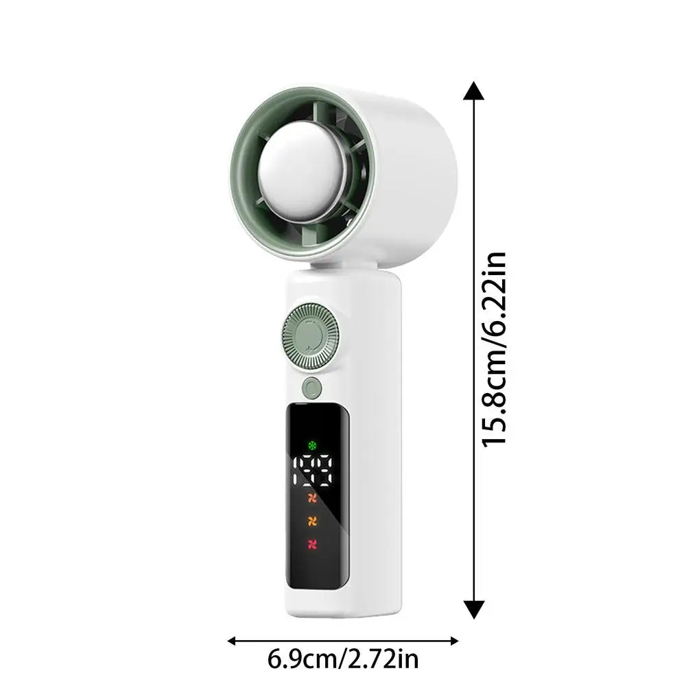 Portable Cooling Fan Turbine Handheld Fan Rechargeable Foldable 1-199 Speed Night Light LED Display 4000mAH for Beach Workplace Peaceful Pleasures Health and Wellness China Mainland B