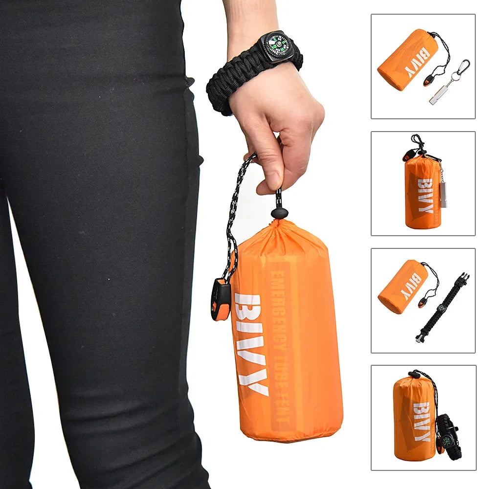 2-Person Emergency Survival Shelter Kit | Bivy Tent & Thermal Blanket Emergency Survival Shelter Peaceful Pleasures Health and Wellness