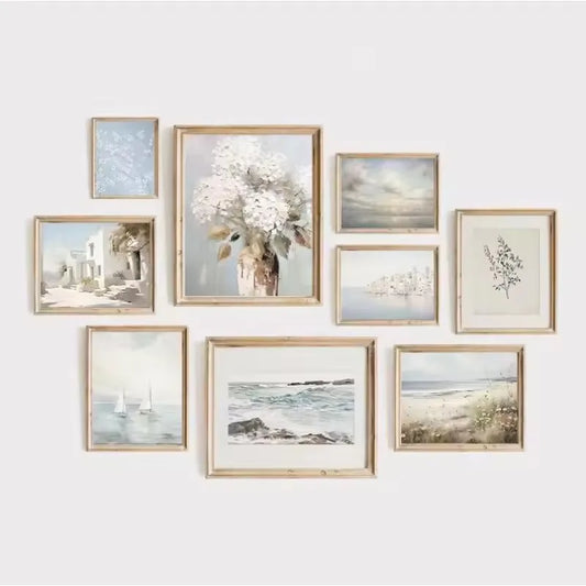 Pastel Coastal Beach Seascape Canvas Wall Art | Sailboat Print Canvas Wall Art Peaceful Pleasures Health and Wellness