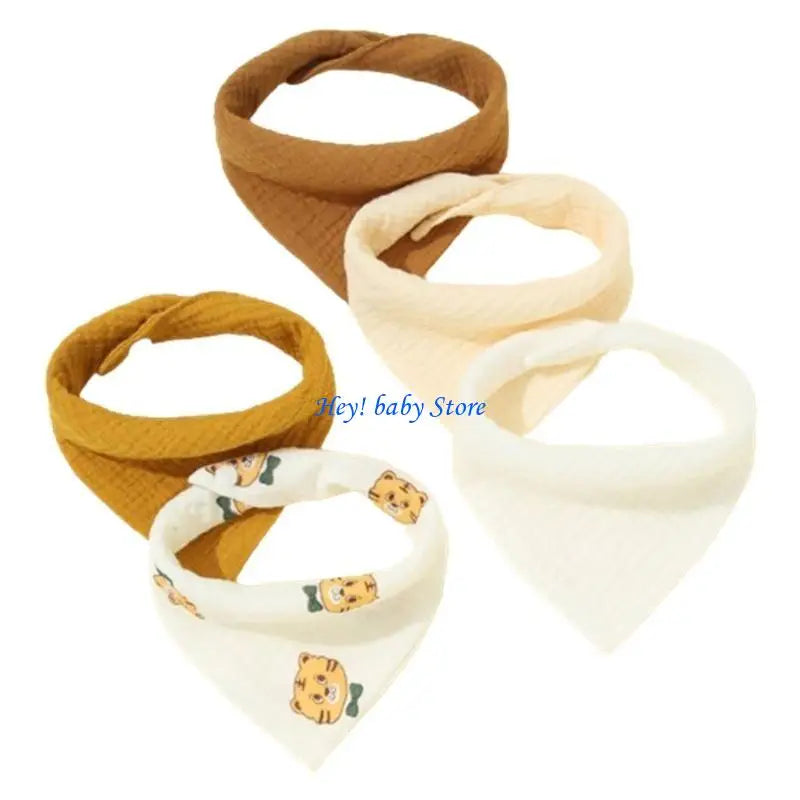 5-Pack Soft Cotton Baby Drool Bibs | Teething Burp Cloths