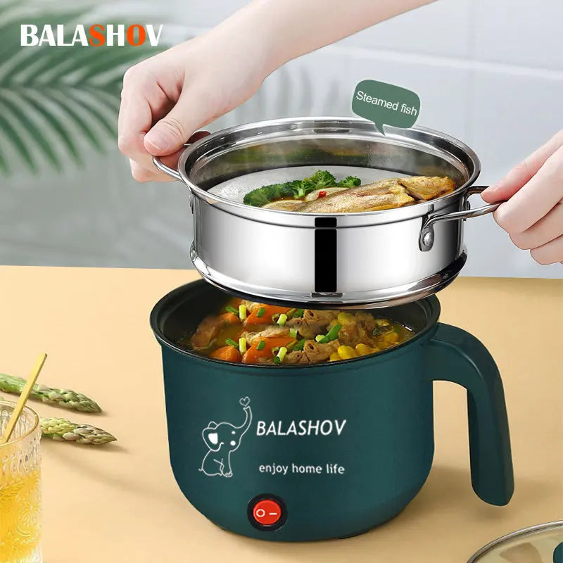 Mini Electric Non-Stick Hot Pot & Steamer 1.8L for 1-2 People