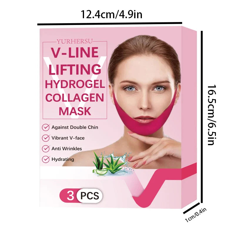 YURHERSU V-Pull Facial Mask – Firm, Lift & Glow | 3-Pack