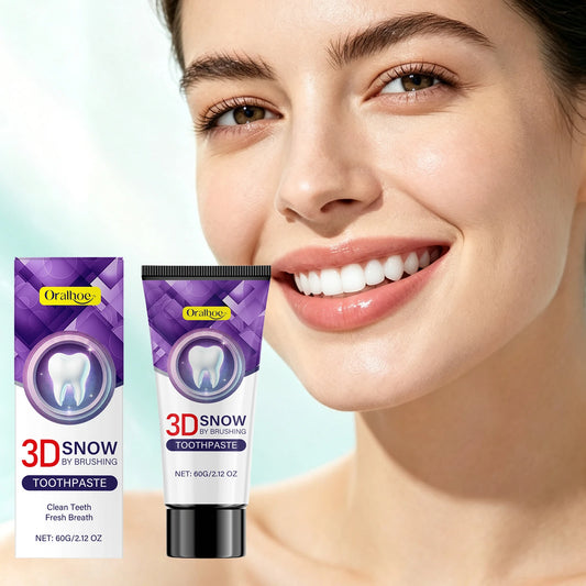 3d Snow Whitening Toothpaste Deep Cleansing Protects Enamel Plaque Stain Removal Long Lasting Fresh Breath Brightening Oral Care Peaceful Pleasures Health and Wellness