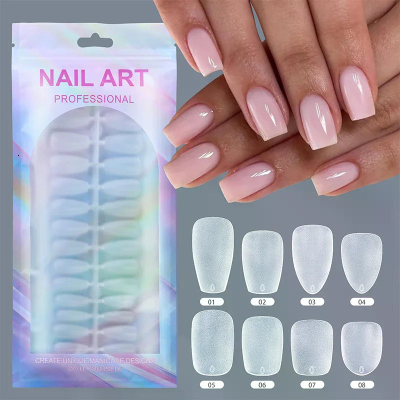 150pcs Short Matte Full Cover False Nails Coffin Square Almond Press on Soft Gel Nail Tips Manicure Extension Tools Peaceful Pleasures Health and Wellness
