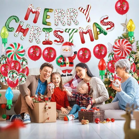 Christmas Balloon Set – 33-Piece Festive Holiday Party Decor Holiday Balloon Set Peaceful Pleasures Health and Wellness
