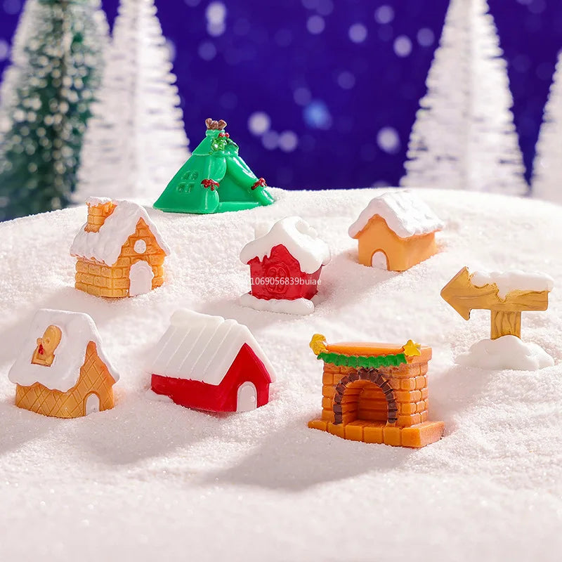 Cartoon Christmas Snowman Reindeer Micro Landscape Ornaments Figurine Miniature Decoration Desktop DIY Home Decoration Gifts Peaceful Pleasures Health and Wellness