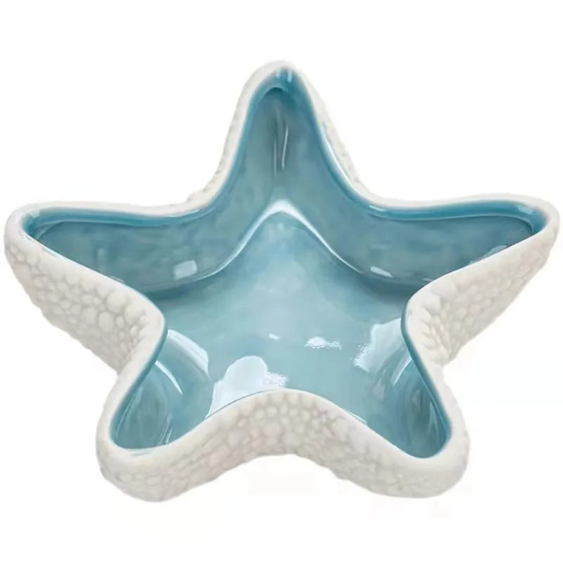 Modern White Ceramic Trinket Display Tray Custom Home Living Room Decoration Ashtray Unique 3D Starfish Ceramic Cigar ashtray Peaceful Pleasures Health and Wellness