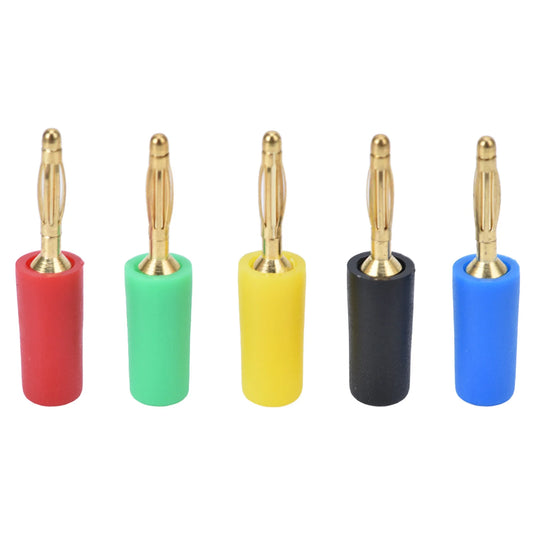 Bananas Connector Gold Plated Copper Easy Installation Banana Plug Good Electrical Conductivity Various Colours for Connection Peaceful Pleasures Health and Wellness Default Title