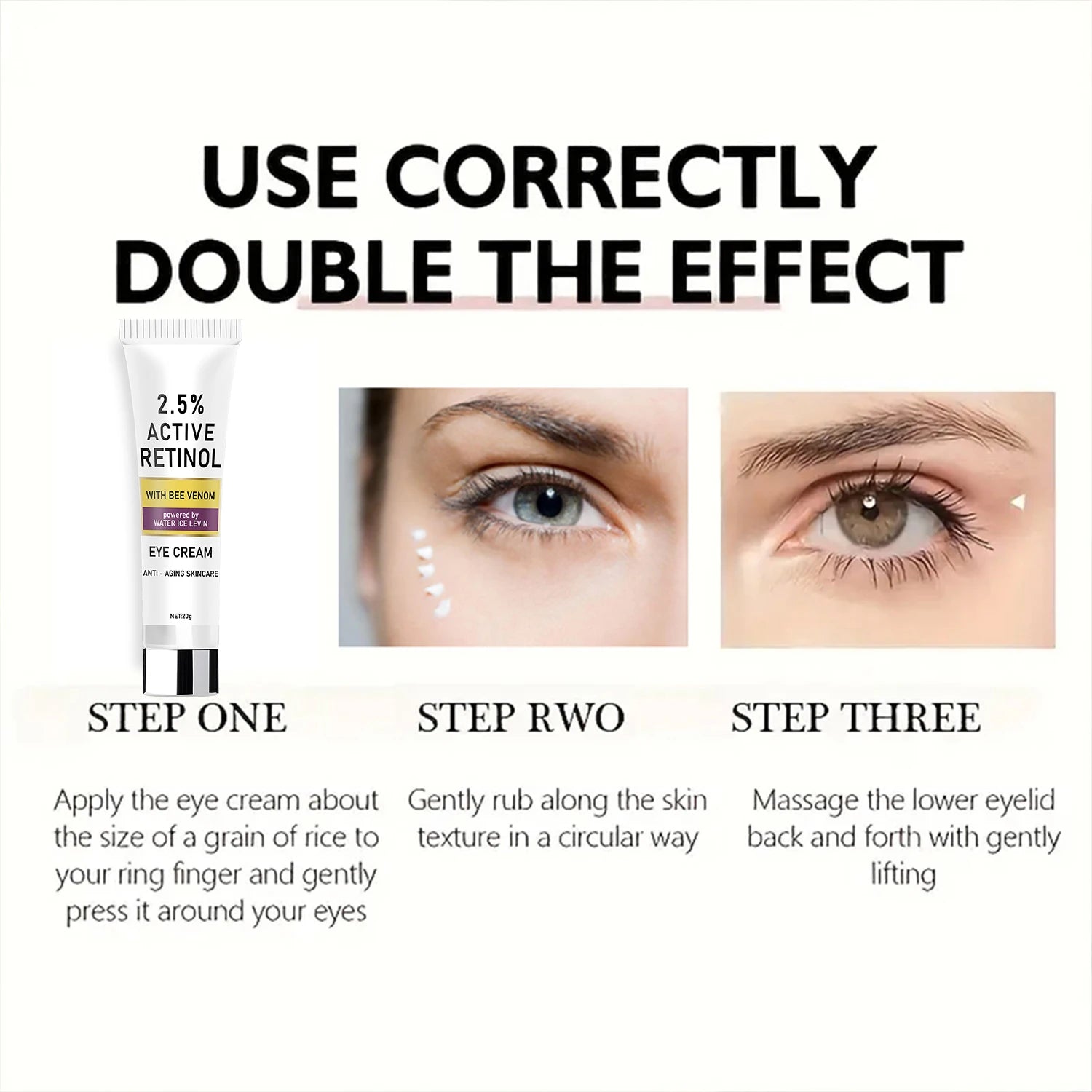 Retinol & Bee Venom Anti-Aging Eye Cream | Moisturizing 20g Anti-Aging Eye Cream Peaceful Pleasures Health and Wellness