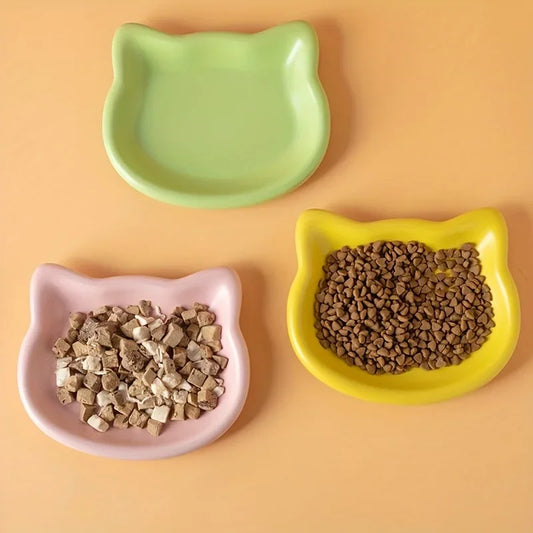 4-Color Cat Food Bowl – Whisker-Friendly Dish for Small Cats Cat Food Bowl Peaceful Pleasures Health and Wellness