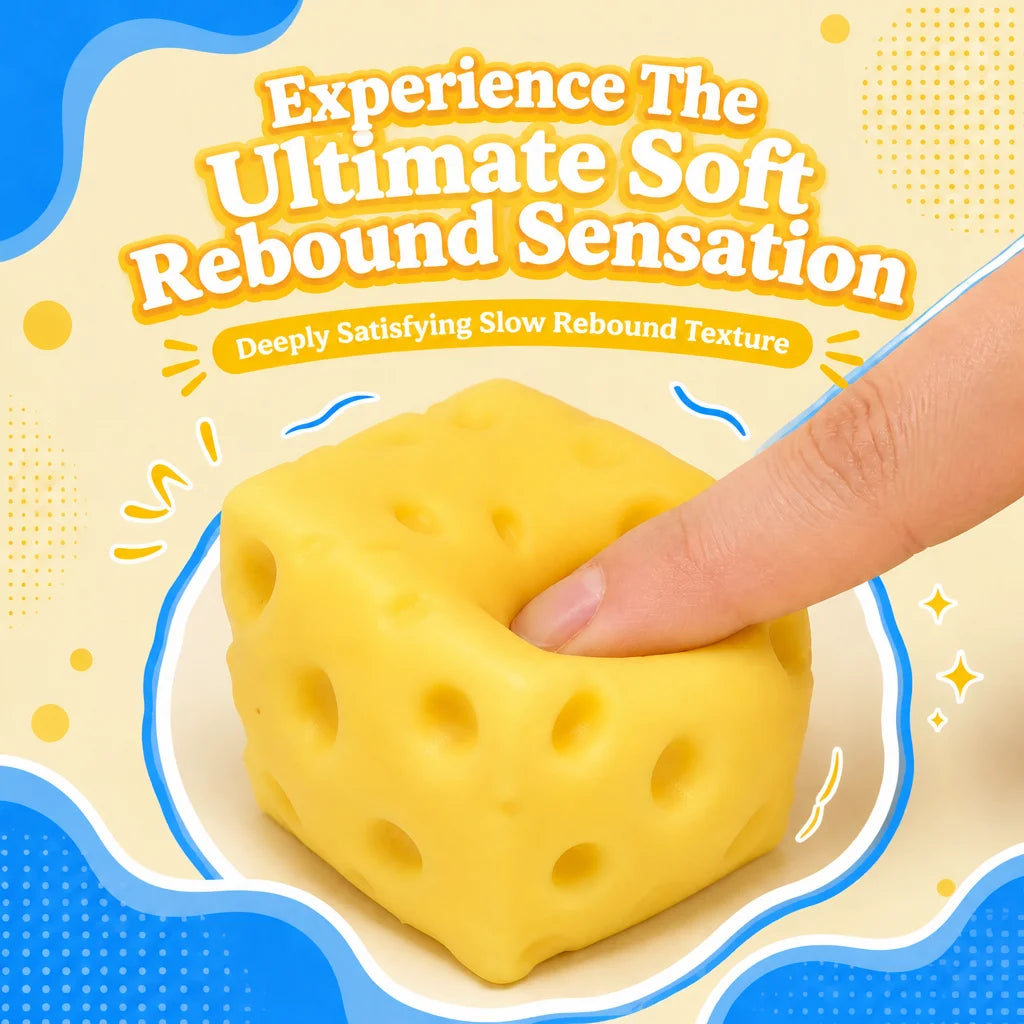 1pc Simulation Cheese Squishy Stress Relief Toy 7cm Stress Relief Toy Birthday Gift for Friends Couples Family Office Party Peaceful Pleasures Health and Wellness