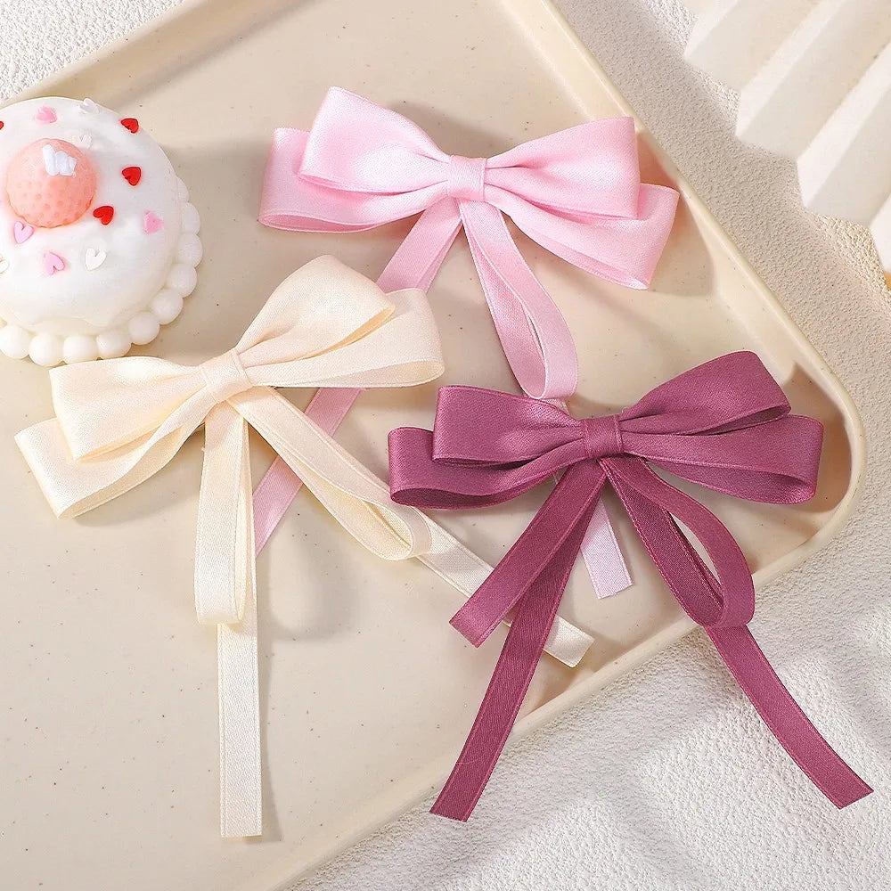 Korean Fashion Fabric Hair Bow Hairpin Women Girls Ribbon Clips