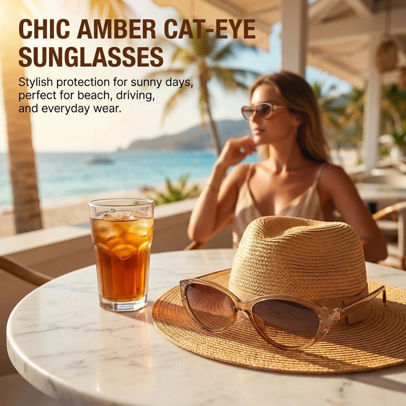 Cat-Eye Sunglasses UV-Protection Lightweight Frame For Outdoor Cycling Travel Men and Women Peaceful Pleasures Health and Wellness