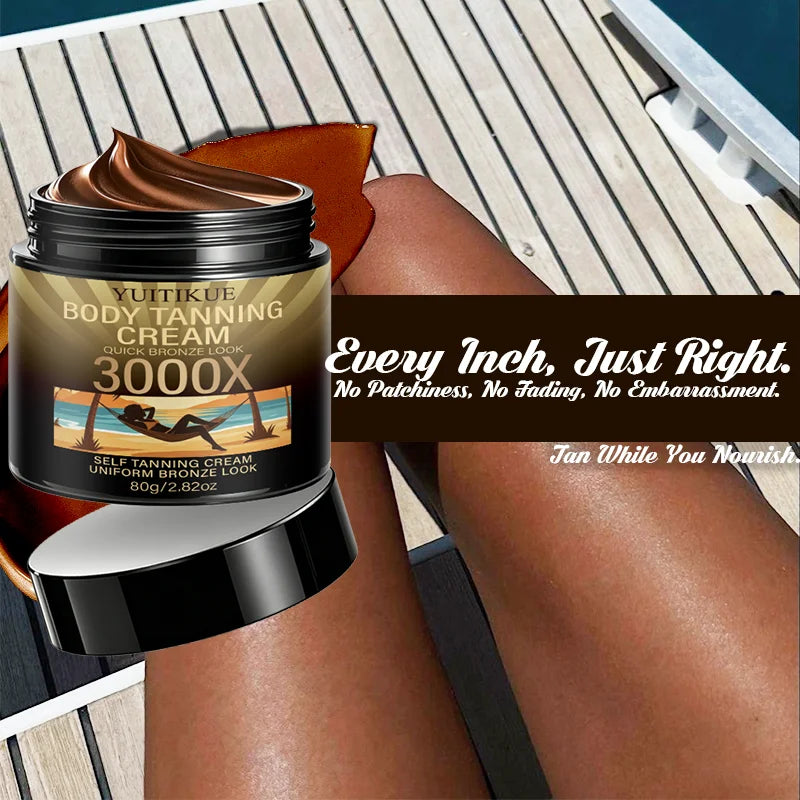 YUITIKUE 3000X Body Tanning Cream 80g for Quick, Uniform Bronze Sunless Tanning Look Peaceful Pleasures Health and Wellness
