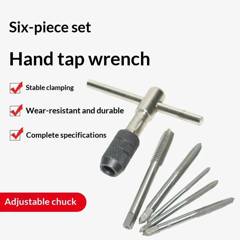 5-Piece T-Handle Tap Wrench Set M3–M8 Thread Tapping Tool Kit Hand Tap Wrench Set Peaceful Pleasures Health and Wellness Default Title