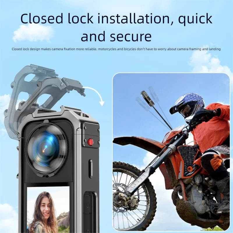 Insta360 X5 Aluminum Cage – Magnetic Base Metal Frame Case