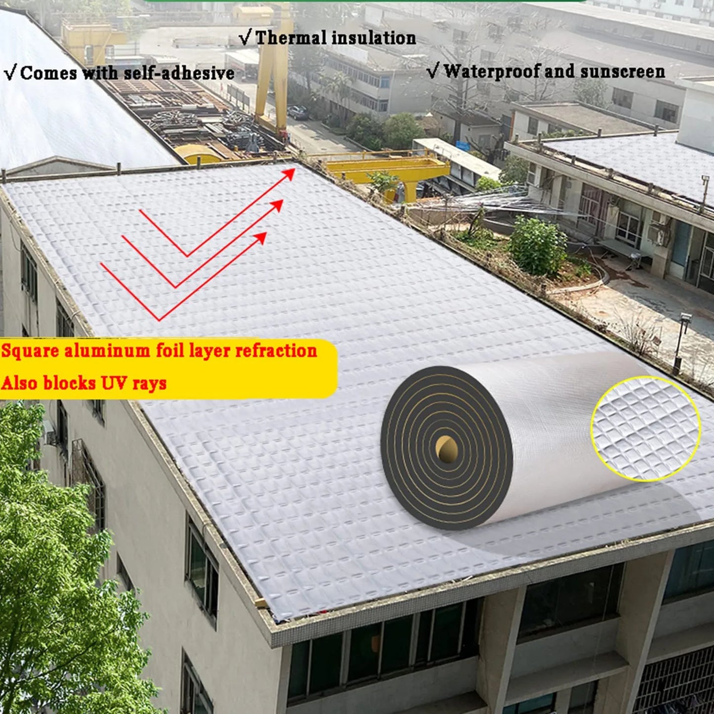 10MM NBR Foam Thermal & Sound Insulation Mat Roll 500x2000mm