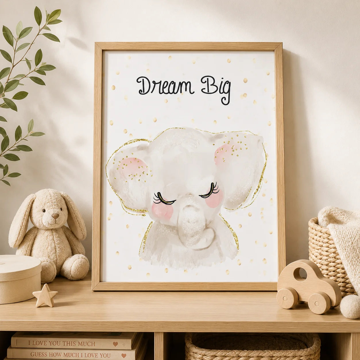 Nursery Animal Canvas Wall Art – Giraffe Bear Elephant Kids Print Nursery Canvas Print Peaceful Pleasures Health and Wellness